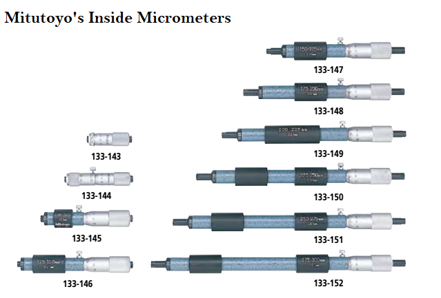 4 Different Size Range Inside Micrometer Mechanical Two Point Internal Test 